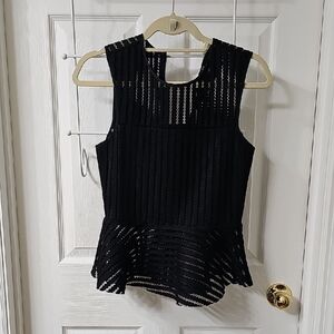 J.O.A. Black Sleeveless Peplum Blouse